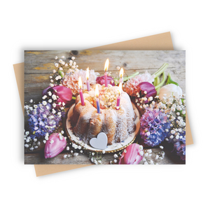 Video Greeting Card with Video & Photos "Birthday Cake"