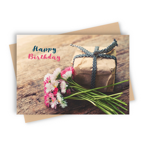 Video Greeting Card with Video & Photos "Happy Birthday Flowers"